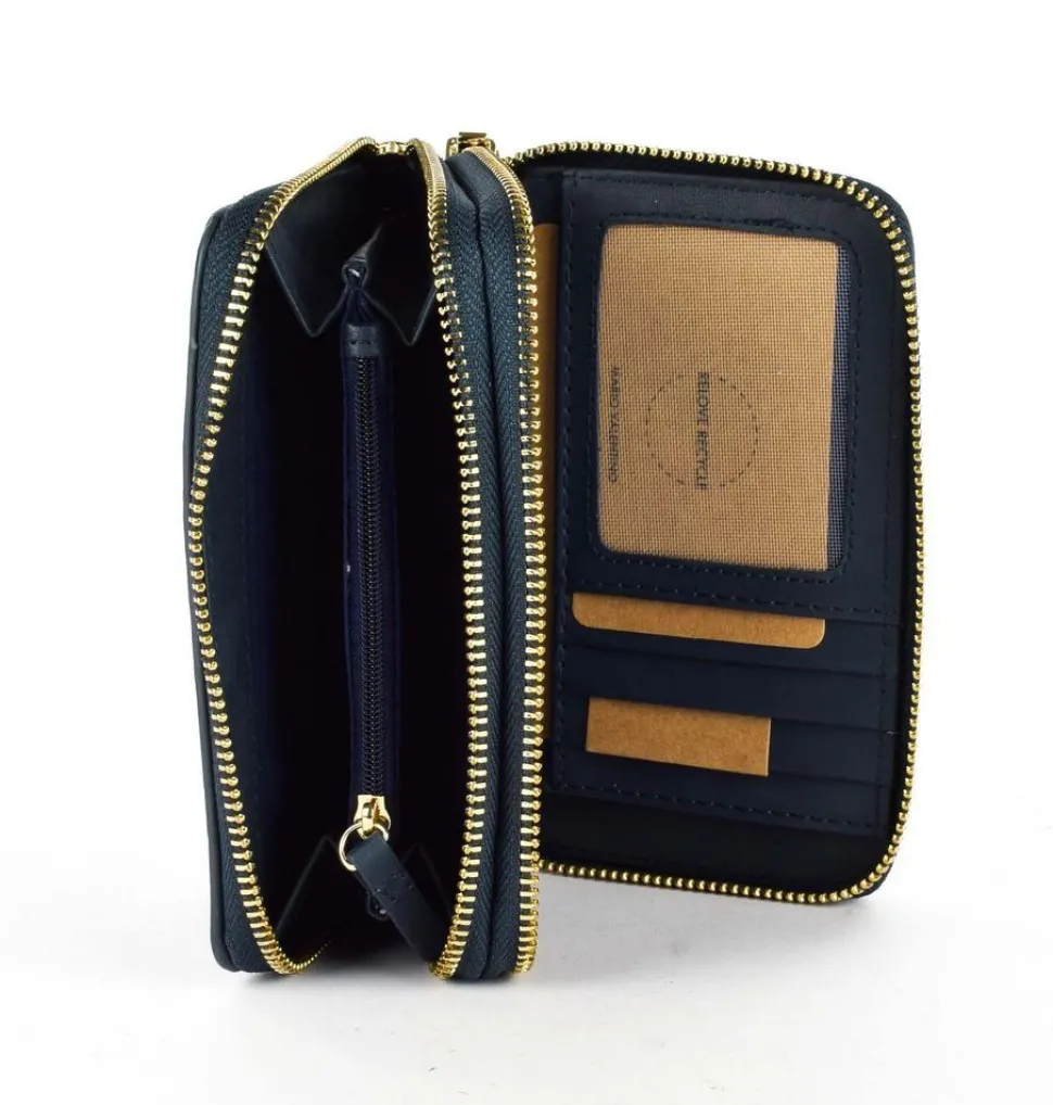 Portafoglio donna 2 zip Valentino Bags Stereo RE Blu