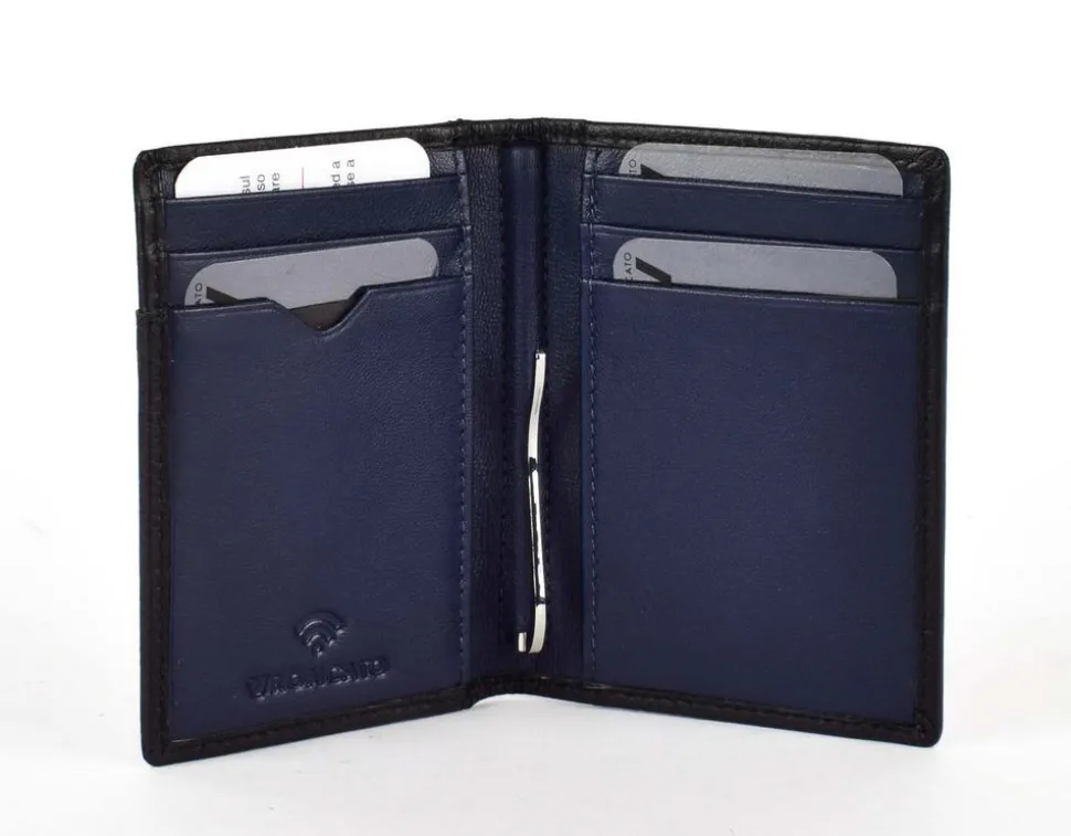 Portafoglio fermasoldi a molla Roncato Vesuvio 0026 Nero/Navy