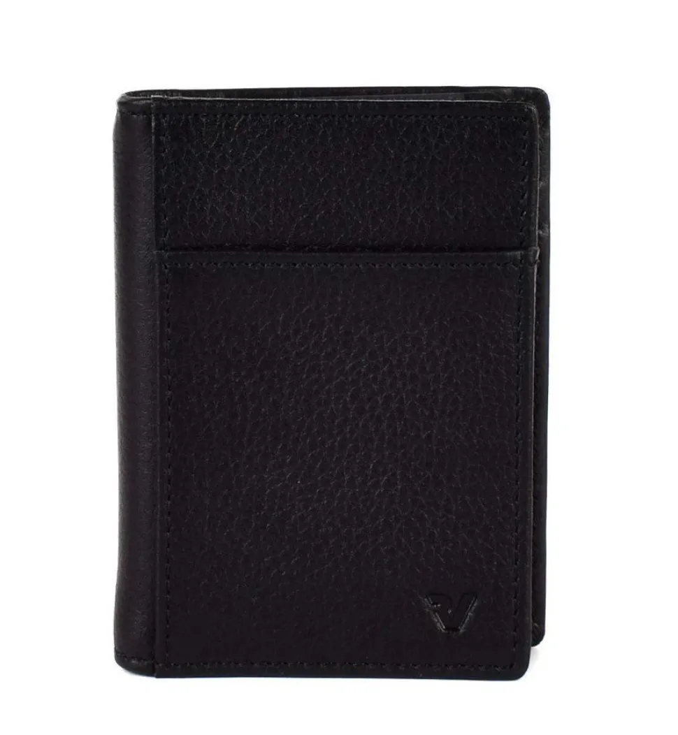 Portafoglio fermasoldi a molla Roncato Vesuvio 0026 Nero/Antracite