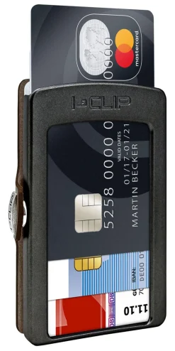 Portafoglio I-Clip Soft Touch Slate/Gunmetal Black