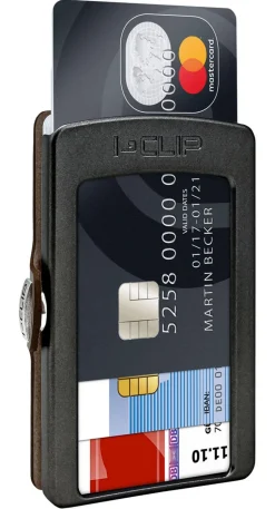 Portafoglio I-Clip Soft Touch Olive/Gunmetal Black
