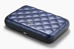 Portafoglio in alluminio Ogon Design Smart Case V2 Quilted Navy Blue