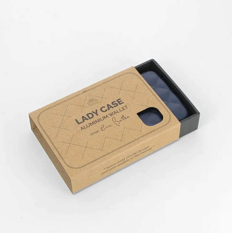 Portafoglio in alluminio Ogon Design Smart Case V2 Quilted Navy Blue