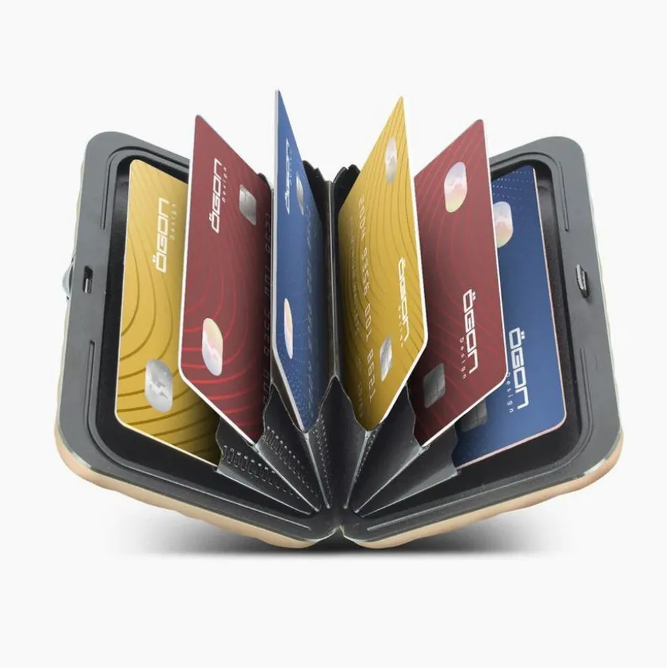 Portafoglio in alluminio Ogon Design Smart Case V2 Quilted Navy Blue
