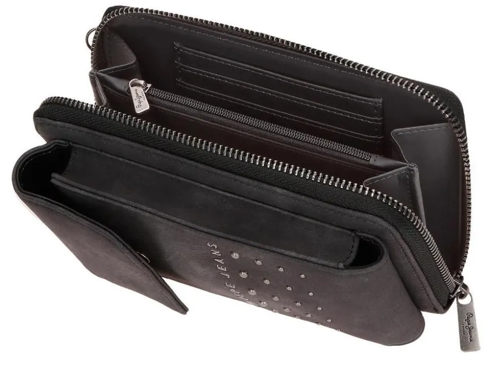 Portafoglio porta smartphone a tracolla Pepe Jeans Holly 77553 Nero