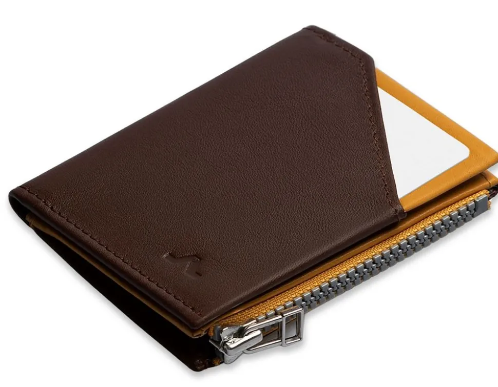 Portafoglio ROIK Zip Coin Brown Mustard