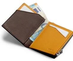 Portafoglio ROIK Zip Coin Brown Mustard