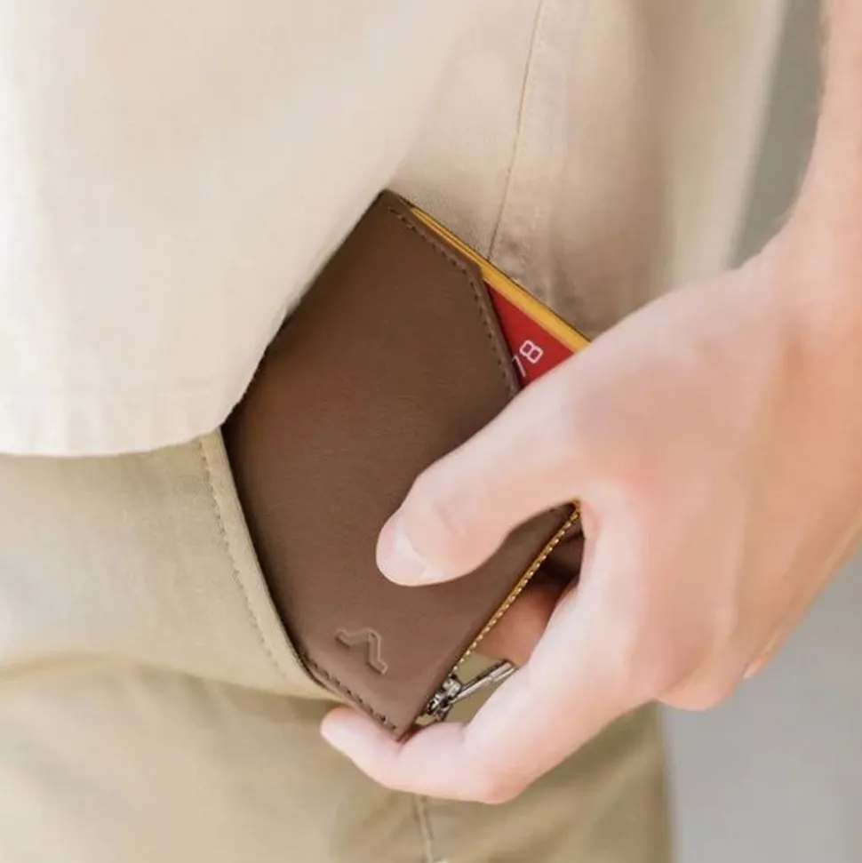 Portafoglio ROIK Zip Coin Brown Mustard