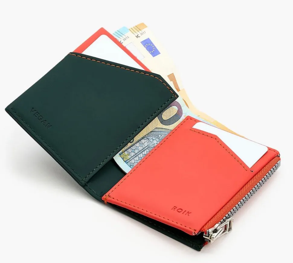 Portafoglio ROIK Zip Coin Vegan Coral