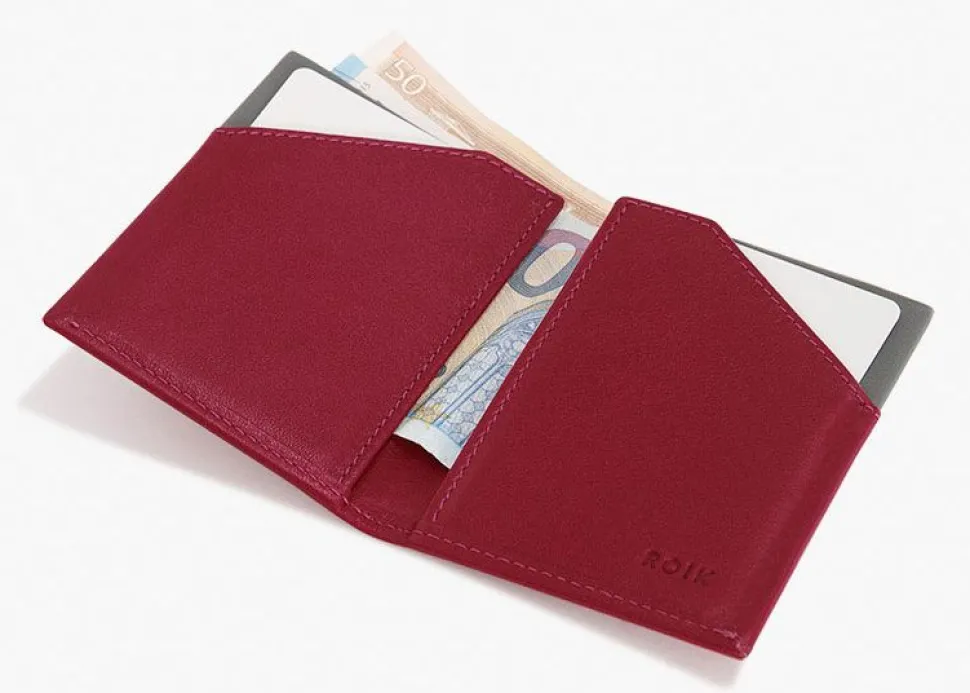 Portafoglio sottile ROIK City Burgundy