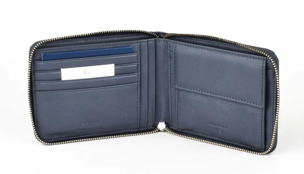 Portafoglio uomo con zip Gianfranco Corti Wild 4412 Navy