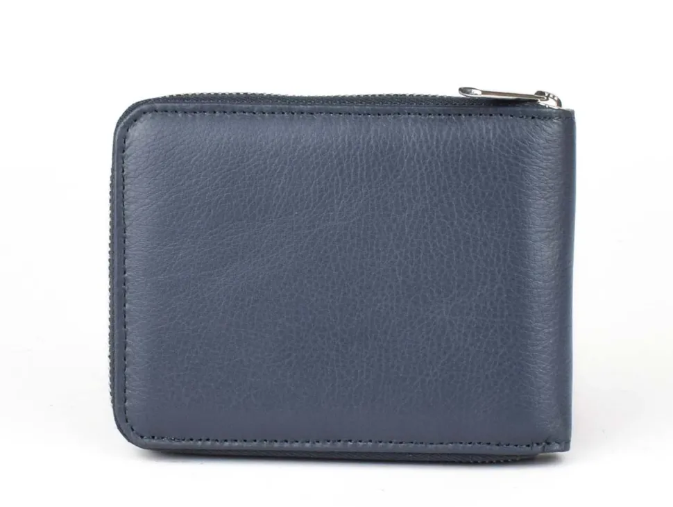 Portafoglio uomo con zip Gianfranco Corti Wild 4412 Navy