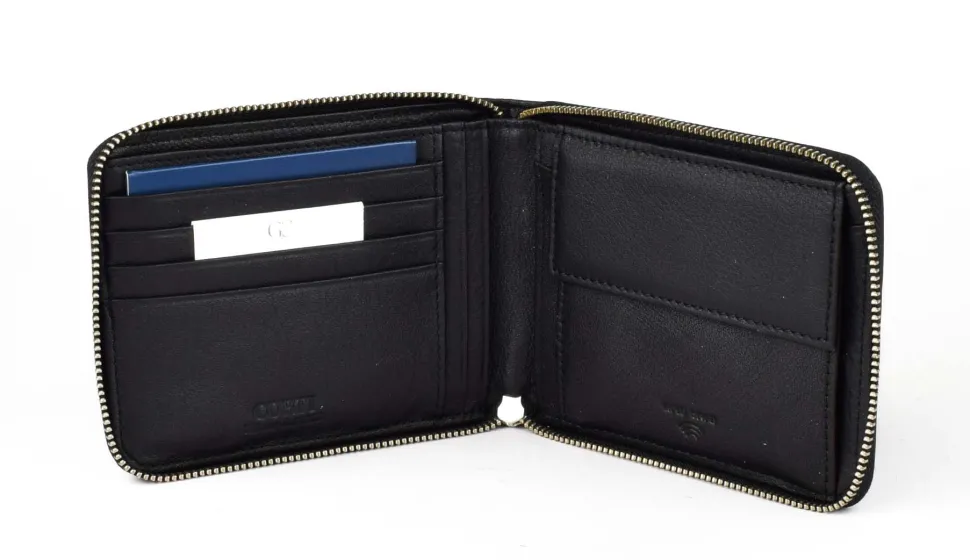 Portafoglio uomo con zip Gianfranco Corti Wild 4412 Nero