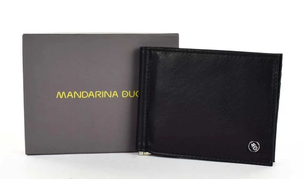 Portafoglio uomo fermasoldi a molla Mandarina Duck Downtown JRP06 Nero