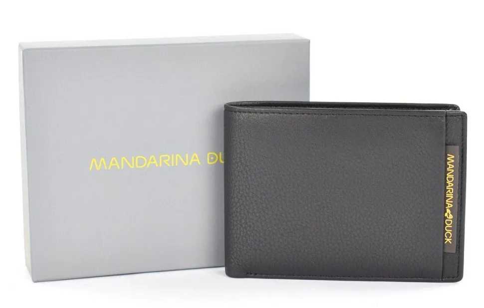 Portafoglio uomo in pelle Mandarina Duck Dual UDP02 Nero