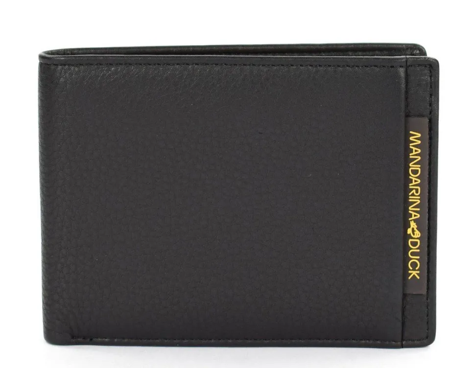 Portafoglio uomo in pelle Mandarina Duck Dual UDP01 Nero