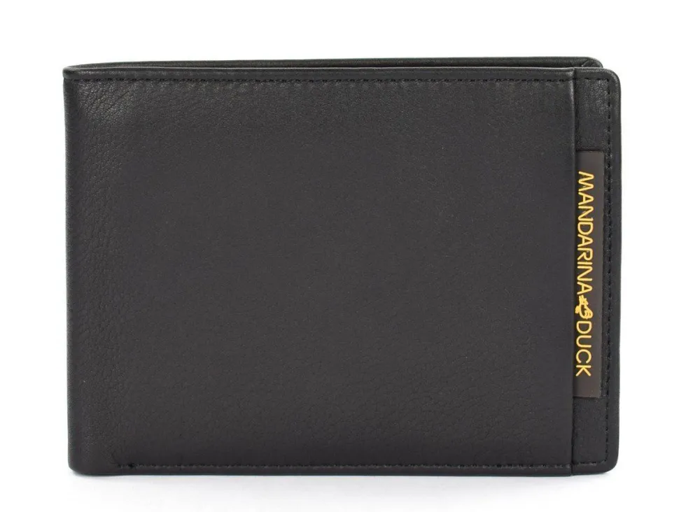 Portafoglio uomo in pelle Mandarina Duck Dual UDP03 Nero