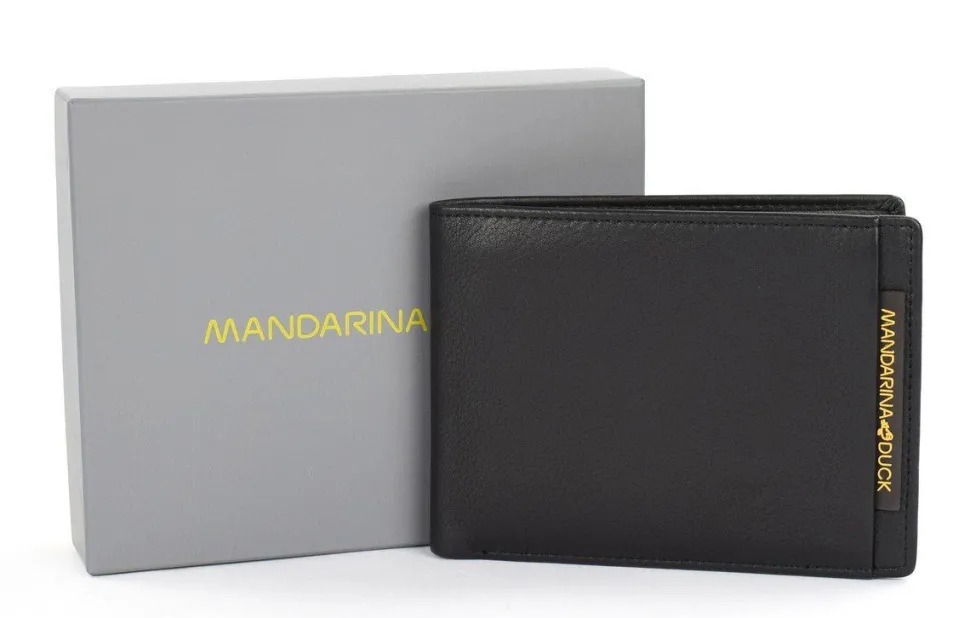 Portafoglio uomo in pelle Mandarina Duck Dual UDP03 Nero