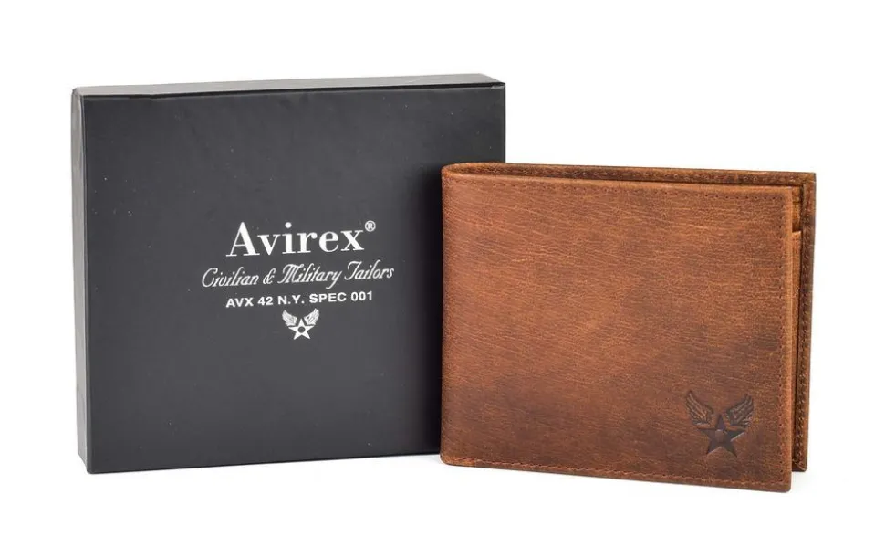 Portafoglio uomo piccolo Avirex Durango DRN06 Cognac