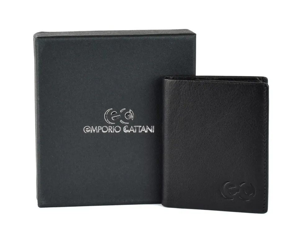 Portafoglio uomo piccolo sottile Emporio Cattani 008 Nero