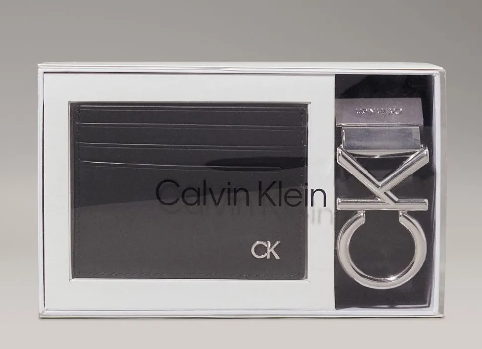 Set regalo Portadocumenti e cintura Calvin Klein Nero