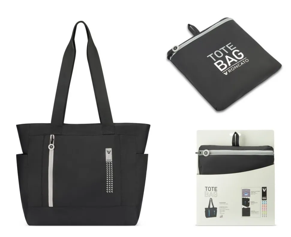 Shopper bag pieghevole Roncato Compact 2013 Nero Fumo