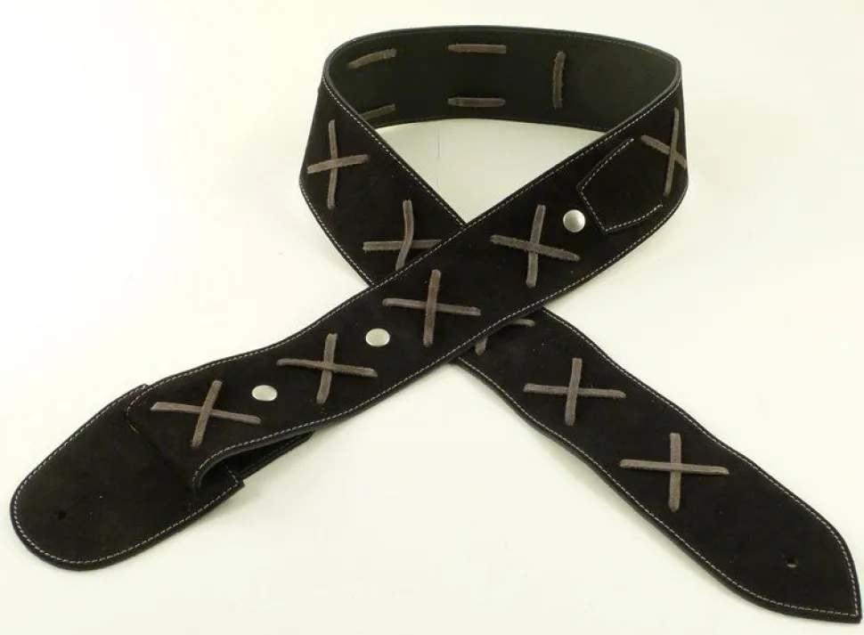 Tracolla per chitarra/basso in pelle Gilmodel nera