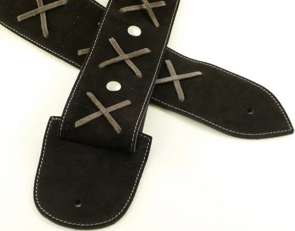 Tracolla per chitarra/basso in pelle Gilmodel nera