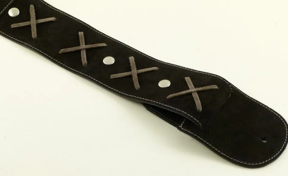 Tracolla per chitarra/basso in pelle Gilmodel nera