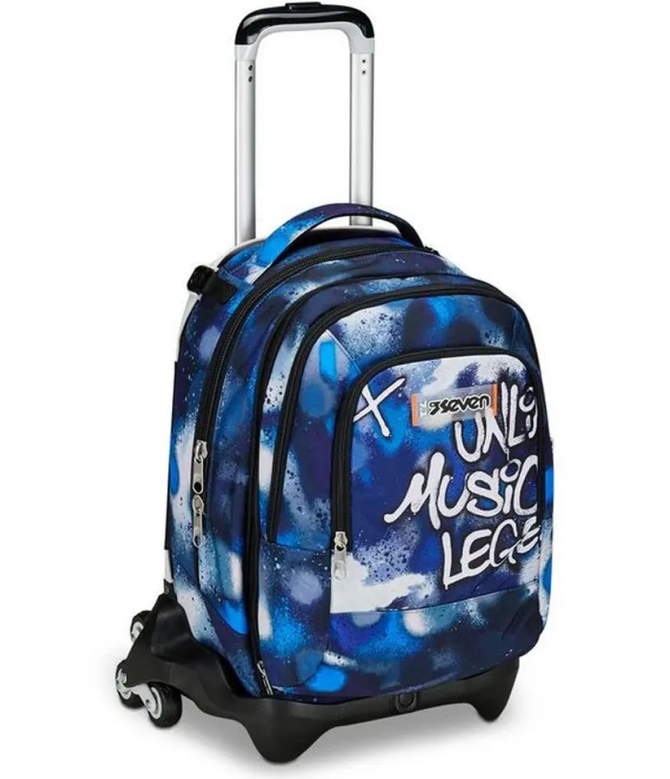 Trolley scuola Seven Jack 3 ruote Detach Retrocolor