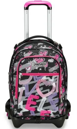 Trolley scuola Seven Jack 3 ruote Draft Heart