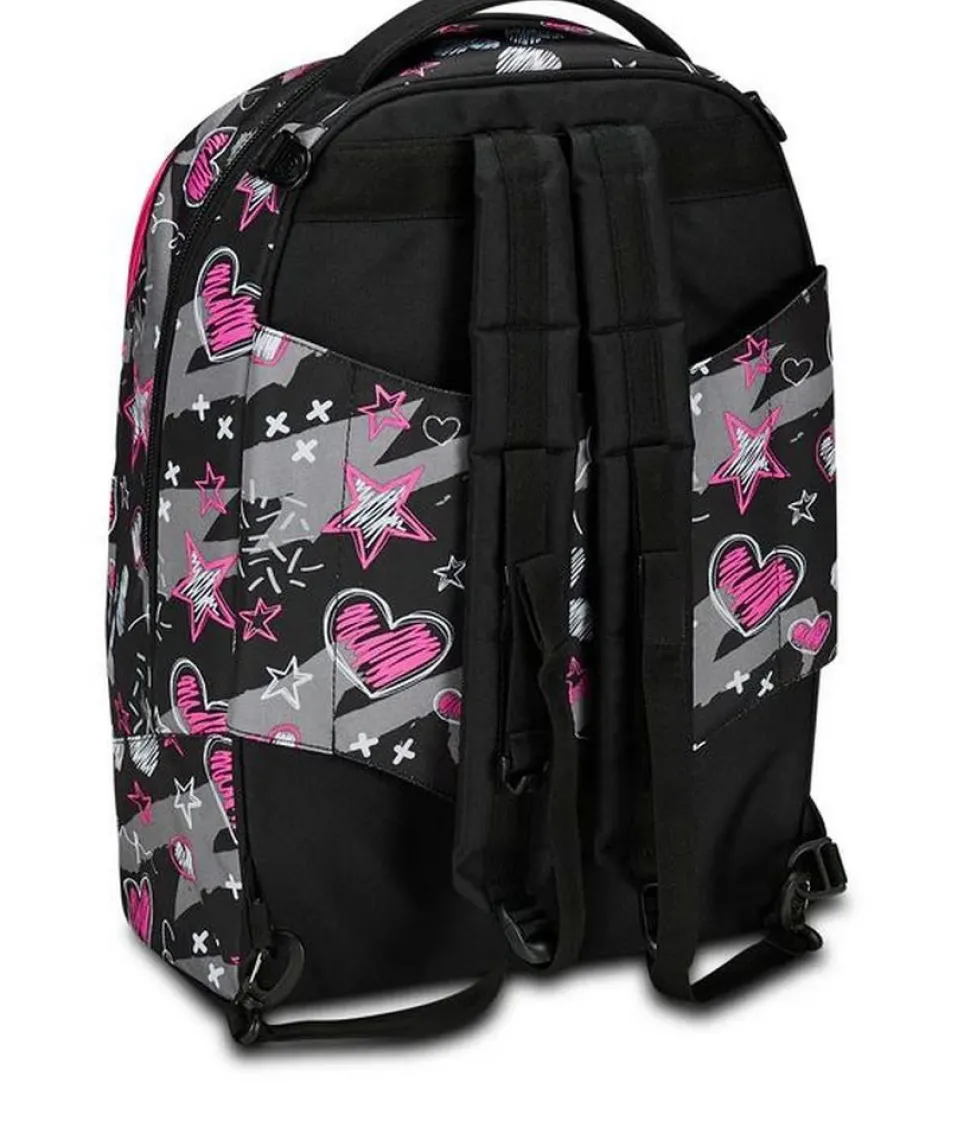 Trolley scuola Seven Jack 3 ruote Draft Heart
