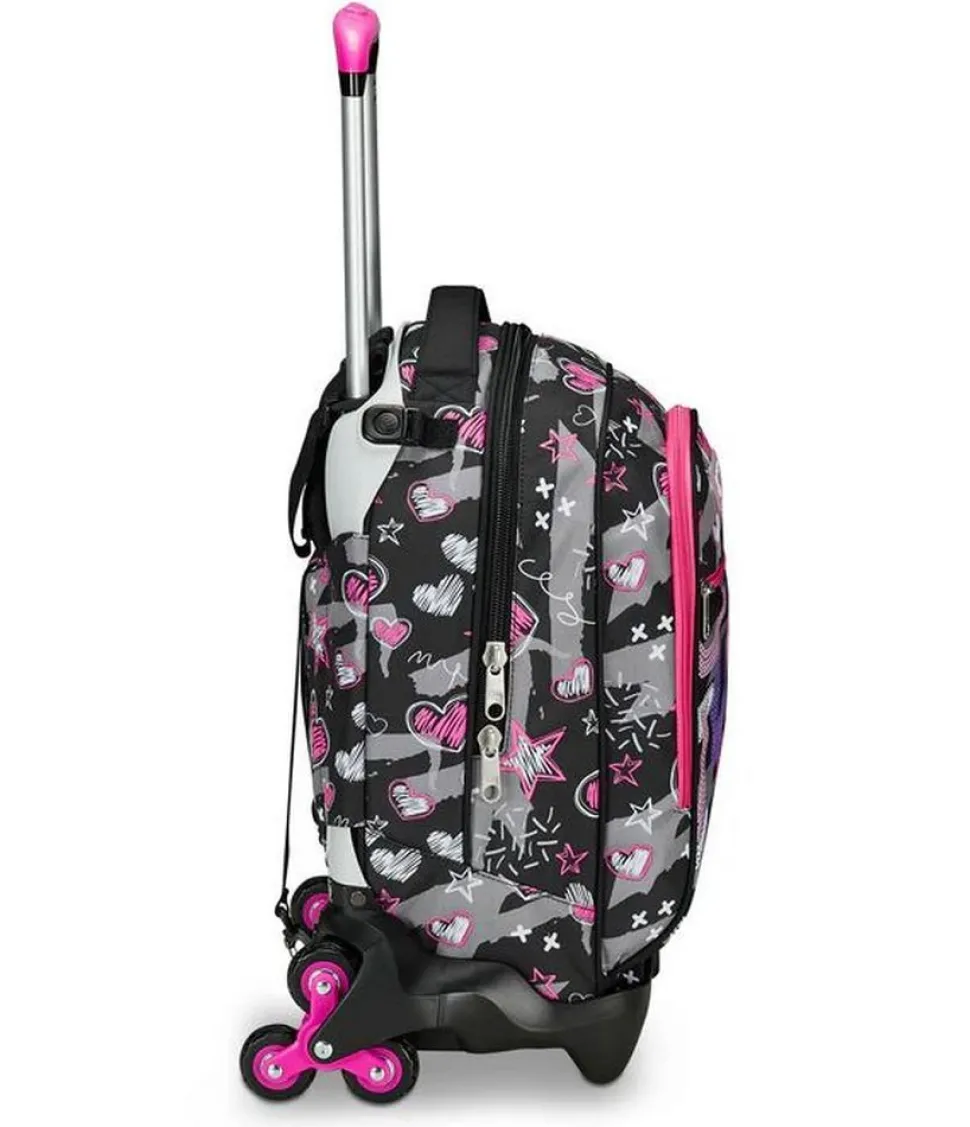 Trolley scuola Seven Jack 3 ruote Draft Heart