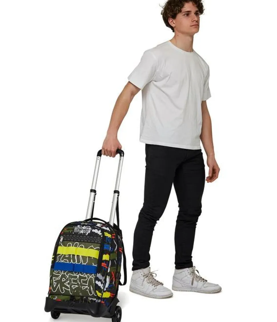 Trolley scuola Seven Jack 2 ruote Fluo Belts