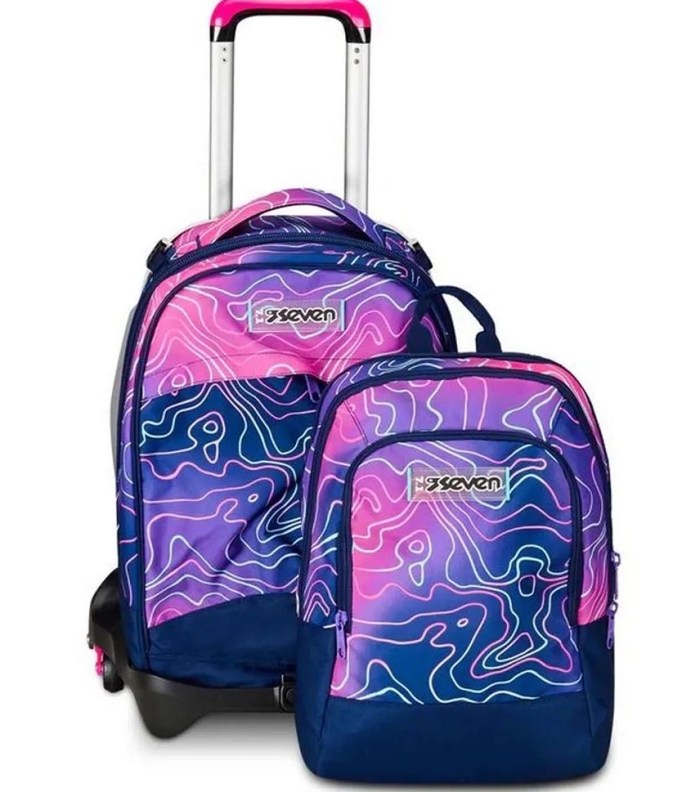 Trolley scuola Seven Jack 3 ruote Detach Mapset Girl