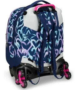 Trolley scuola Seven Jack 3 ruote Detach Crystal Purple