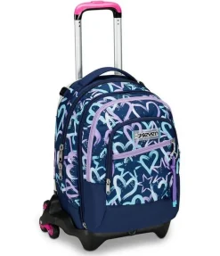 Trolley scuola Seven Jack 3 ruote Detach Crystal Purple