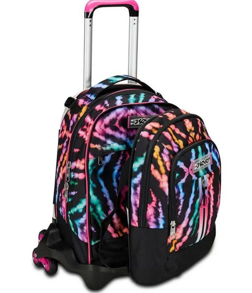 Trolley scuola Seven Jack 3 ruote Detach Multi-Shade Girl
