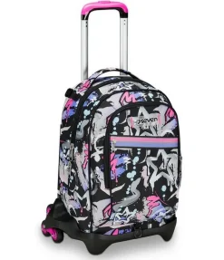 Trolley scuola Seven Jack 3 ruote Mark On Girl