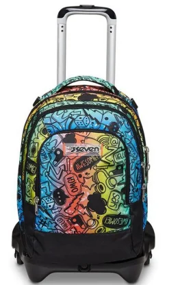 Trolley scuola Seven Jack 3 ruote Detach Fluo Stamp