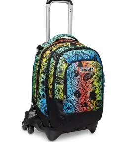 Trolley scuola Seven Jack 3 ruote Detach Fluo Stamp