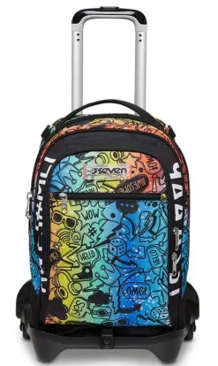 Trolley scuola Seven Jack 3 ruote Fluo Stamp