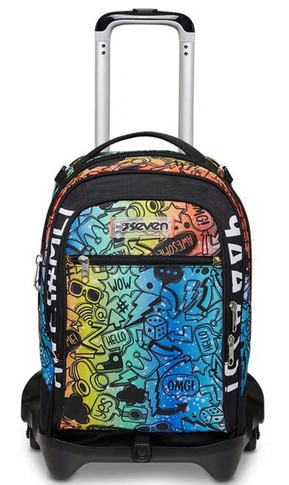 Trolley scuola Seven Jack 3 ruote Fluo Stamp