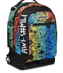 Trolley scuola Seven Jack 3 ruote Fluo Stamp