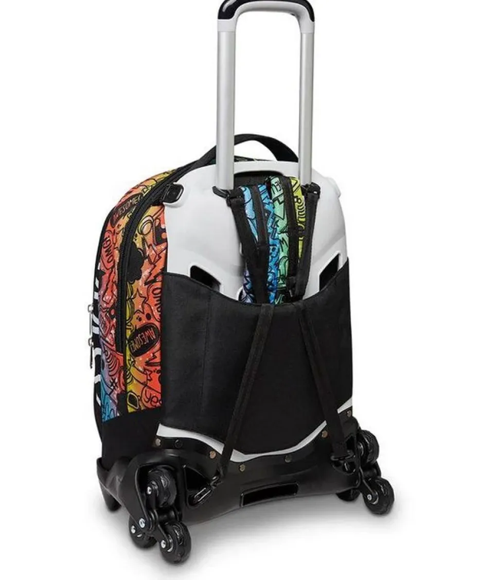Trolley scuola Seven Jack 3 ruote Fluo Stamp