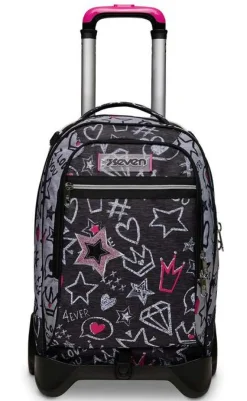 Trolley scuola Seven Jack 2 ruote Zipper Glamy
