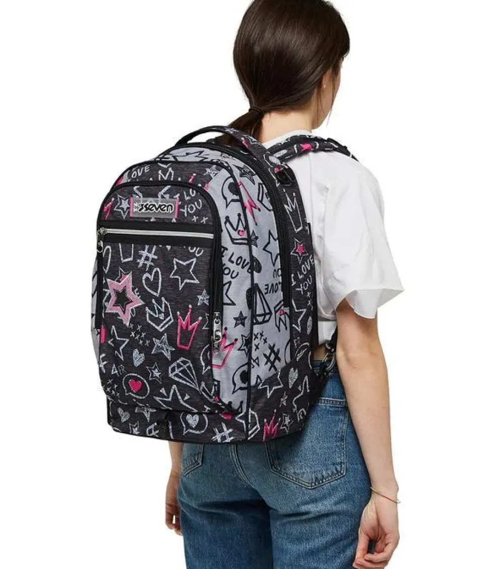 Trolley scuola Seven Jack 2 ruote Zipper Glamy