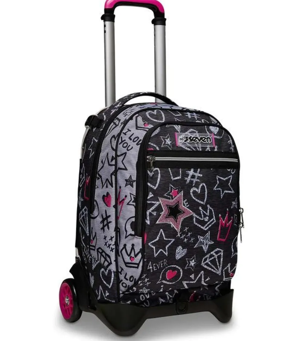 Trolley scuola Seven Jack 2 ruote Zipper Glamy