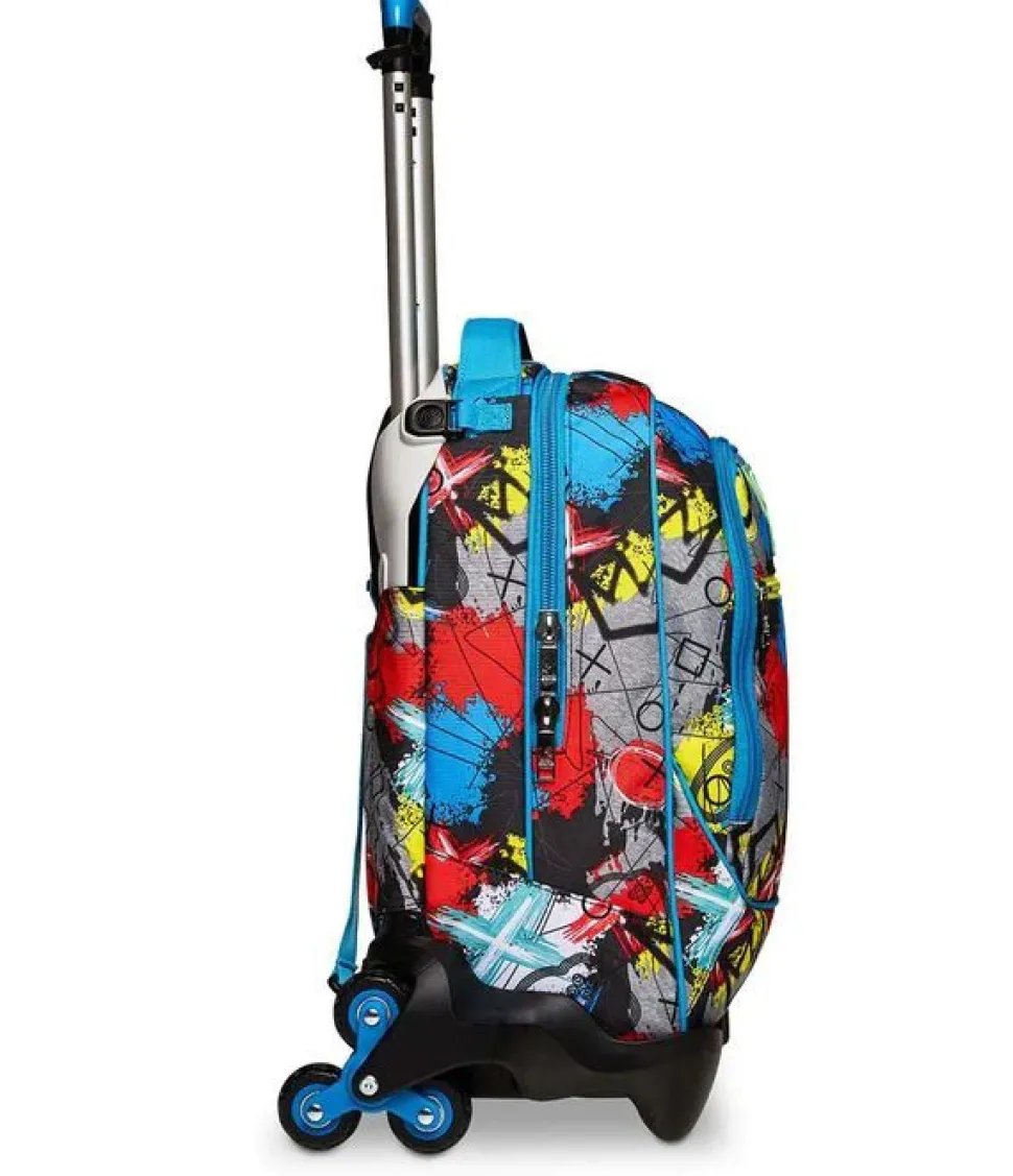 Trolley scuola SJ Jack 3 ruote Glitzled Boy