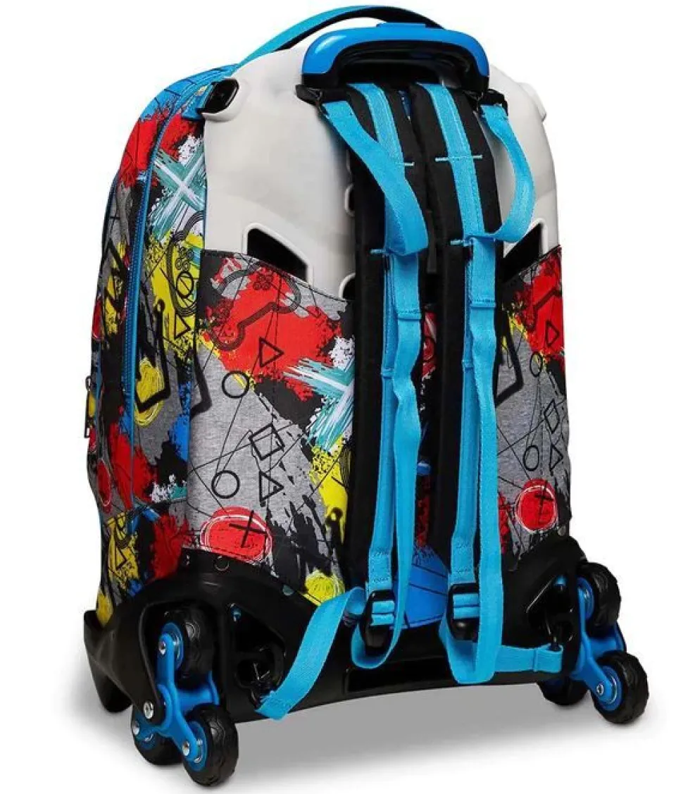 Trolley scuola SJ Jack 3 ruote Glitzled Boy